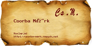 Csorba Márk névjegykártya