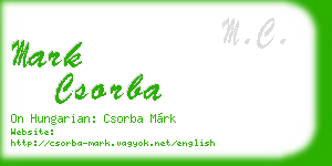 mark csorba business card
